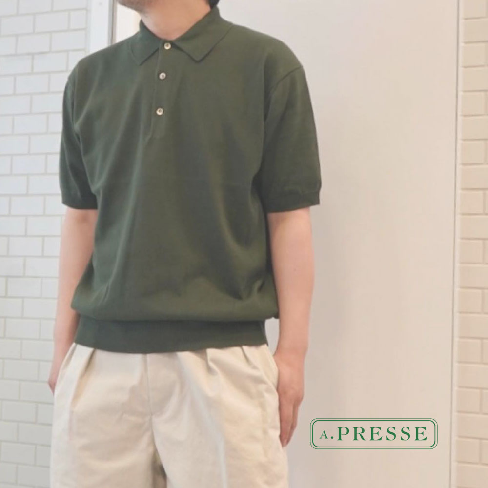 A.PRESSE / 新作アイテム入荷 “Cotton Knit S/S Polo Shirts” and more
