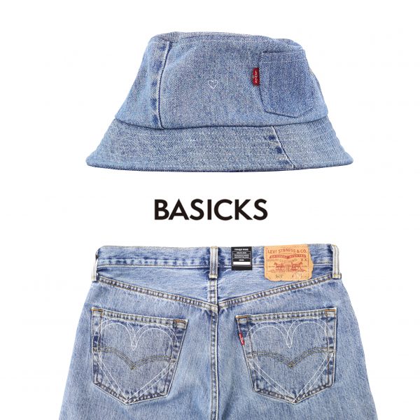 BASICKS/新作アイテム入荷”Heart Bucket hat for SusteLiinable Levis”and more