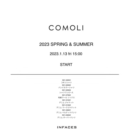 COMOLI 2023 SPRING & SUMMER START