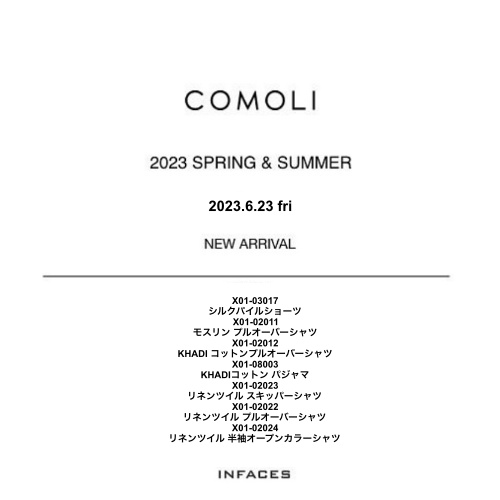 COMOLI  2023.6.16 Fri New Arrival