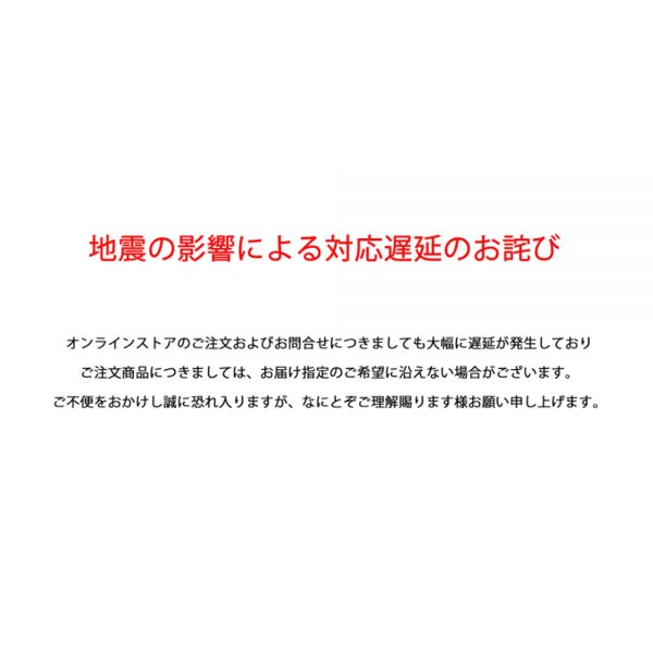 地震の影響による対応遅延のお詫び