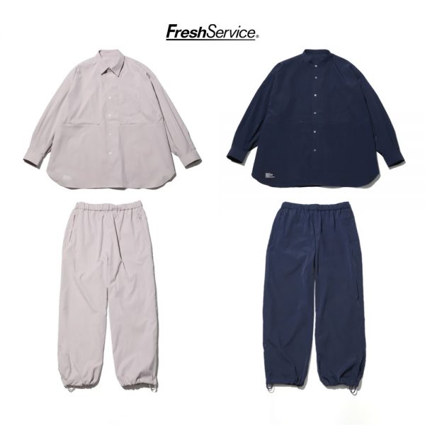 Fresh Service / 新作アイテム入荷 “STRETCH MATTE TAFFETA BAND COLLAR SHIRTS” and more