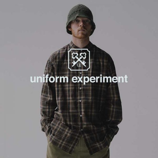 uniform experiment / 新作アイテム入荷 “LINEN CHECK LOGO BAGGY SHIRT”